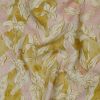 Tissu crêpe viscose lin fleurs - ocre x 10 cm