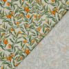 Tissu double gaze motifs kumquat - écru x 10 cm