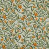 Tissu double gaze motifs kumquat - écru x 10 cm