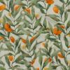 Tissu double gaze motifs kumquat - écru x 10 cm