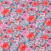 Tissu popeline coton fleurs - violet lilas x 10 cm