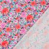 Tissu popeline coton fleurs - violet lilas x 10 cm