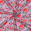 Tissu popeline coton fleurs - violet lilas x 10 cm