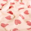 Tissu jersey fin coeurs - rose nude x 10 cm
