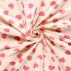 Tissu jersey fin coeurs - rose nude x 10 cm