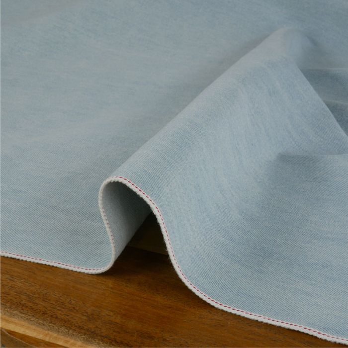 Tissu denim Selvedge haute couture - bleu clair x 10 cm