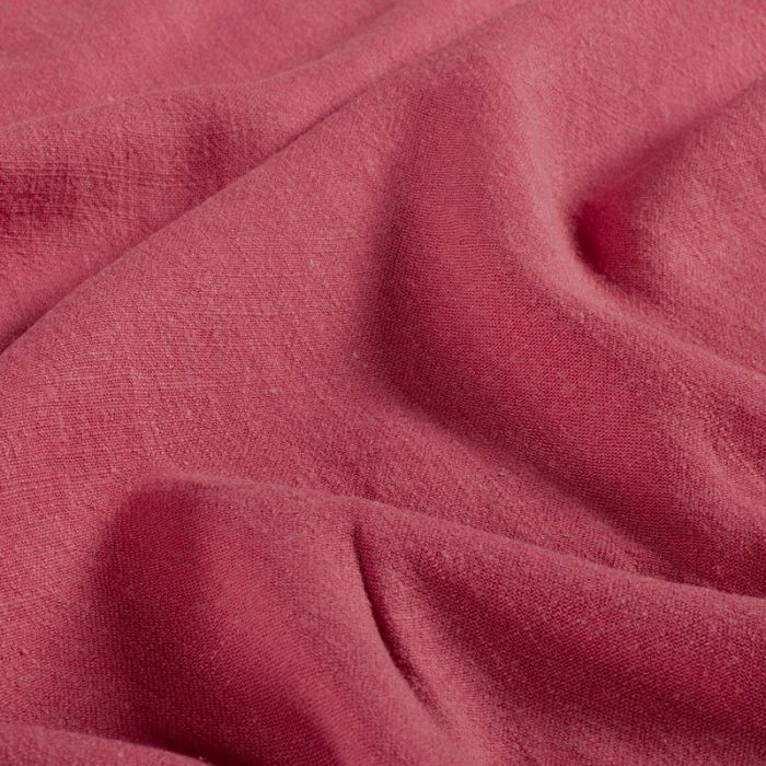 Tissu viscose lin - rose framboise x 10 cm