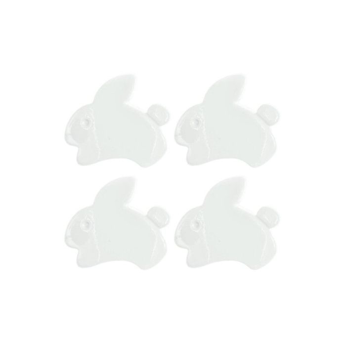 Bouton enfant lapins blanc - Rico Design x 4