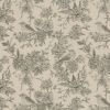 Tissu double gaze toile de jouy - gris x 10 cm