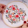 Kit broderie avec cercle en bois - Coeur fleuri