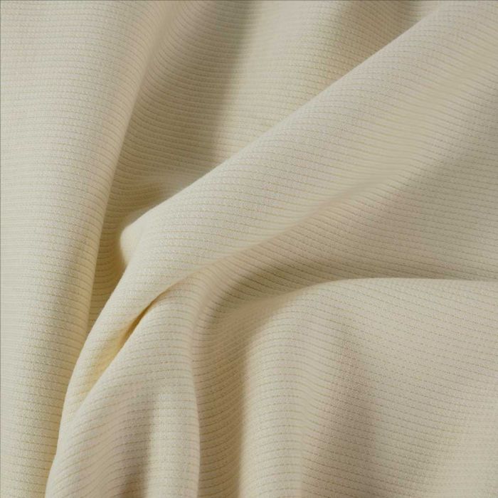 Tissu jersey côtelé coton uni - écru x 10 cm