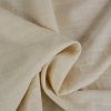 Tissu lin coton rayures jacquard - beige x 10 cm