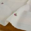 Tissu double gaze broderie fleurs - écru x 10 cm