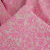 Tissu double gaze fleurs d'Orient - rose x 10 cm