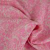 Tissu double gaze fleurs d'Orient - rose x 10 cm