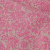 Tissu double gaze fleurs d'Orient - rose x 10 cm