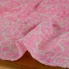 Tissu double gaze fleurs d'Orient - rose x 10 cm