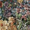 Tissu jacquard gobelin fleurs - multicolore x 10 cm