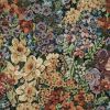 Tissu jacquard gobelin fleurs - multicolore x 10 cm