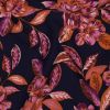 Tissu viscose stretch grandes fleurs - bleu marine x 10 cm