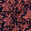 Tissu viscose stretch grandes fleurs - bleu marine x 10 cm