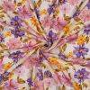 Tissu viscose fleurs - rose violet x 10 cm