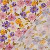 Tissu viscose fleurs - rose violet x 10 cm