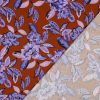 Tissu viscose stretch grandes fleurs - camel x 10 cm