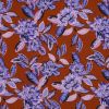 Tissu viscose stretch grandes fleurs - camel x 10 cm