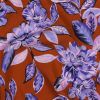 Tissu viscose stretch grandes fleurs - camel x 10 cm