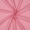 Tissu coton jacquard vichy coeurs - rose x 10 cm