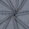 Tissu coton jacquard vichy fleurs - bleu marine x 10 cm
