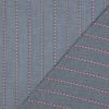Tissu coton jacquard vichy fleurs - bleu marine x 10 cm