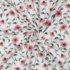 Tissu double gaze motifs marguerites - blanc x 10 cm