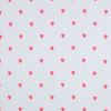 Tissu double gaze coeurs rose fluo - blanc x 10 cm