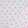 Tissu double gaze coeurs rose fluo - blanc x 10 cm