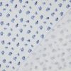 Tissu double gaze plumetis fleurs bleues - blanc x 10 cm