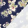 Tissu sweat french terry fleurs abstraites - bleu marine x 10 cm