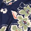 Tissu sweat french terry fleurs abstraites - bleu marine x 10 cm