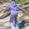 Tissu sweat molleton uni - lilas x 10 cm
