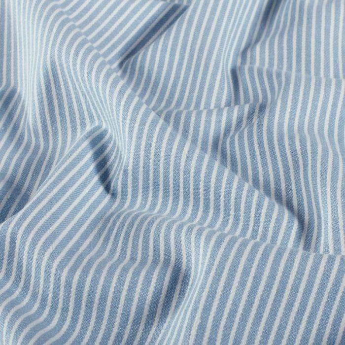 Tissu jean denim rayures - bleu clair x 10 cm