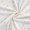 Tissu jersey côtelé fleurs romantiques - blanc cassé x 10 cm