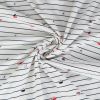 Tissu jersey fin rayures bateaux - blanc cassé x 10 cm