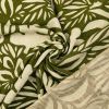 Tissu viscose lin fleurs abstraites - vert olive x 10 cm