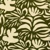 Tissu viscose lin fleurs abstraites - vert olive x 10 cm
