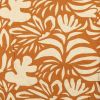 Tissu viscose lin fleurs abstraites - marron fauve x 10 cm