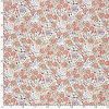 Tissu popeline coton fleurs anémones - vieux rose x 10 cm