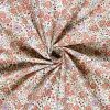 Tissu popeline coton fleurs anémones - vieux rose x 10 cm