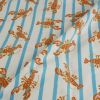 Tissu popeline coton rayures homards - écru x 10 cm