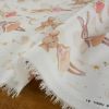 Tissu popeline coton fées animaux - rose x 10 cm